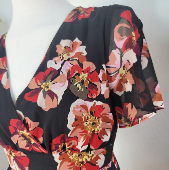 MADEWELL TULIP-SLEEVE IN FRENCH ROSE FAUX-WRAP MINI DRESS SIZE 2 - Picture 6 of 16